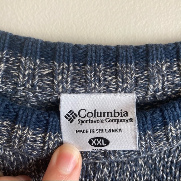 Men’s Columbia Blue Heathered Knit Crew Neck Sweater XXL - Picture 3 of 9